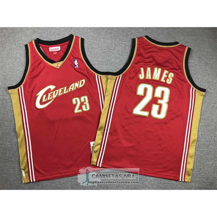 Camiseta Nino Cleveland Cavaliers LeBron James NO 23 Mitchell & Ness 2003-04 Rojo